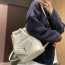 생로랑 라메 레더 JOE 드로스트링 백팩 672609 크림